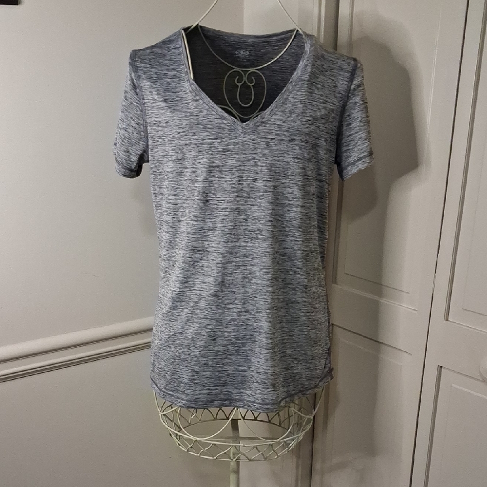 Athletic Works Heathered Gray V-Neck Tee